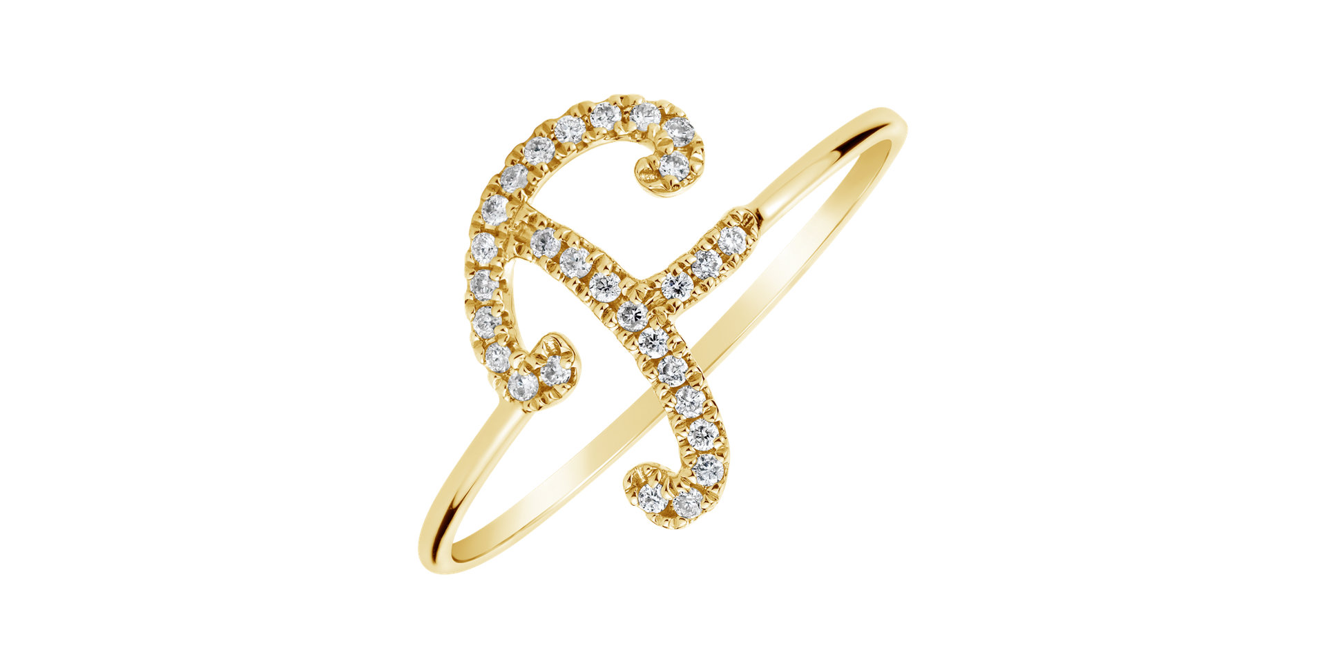 Prsteň s diamantmi Curly Glittery F