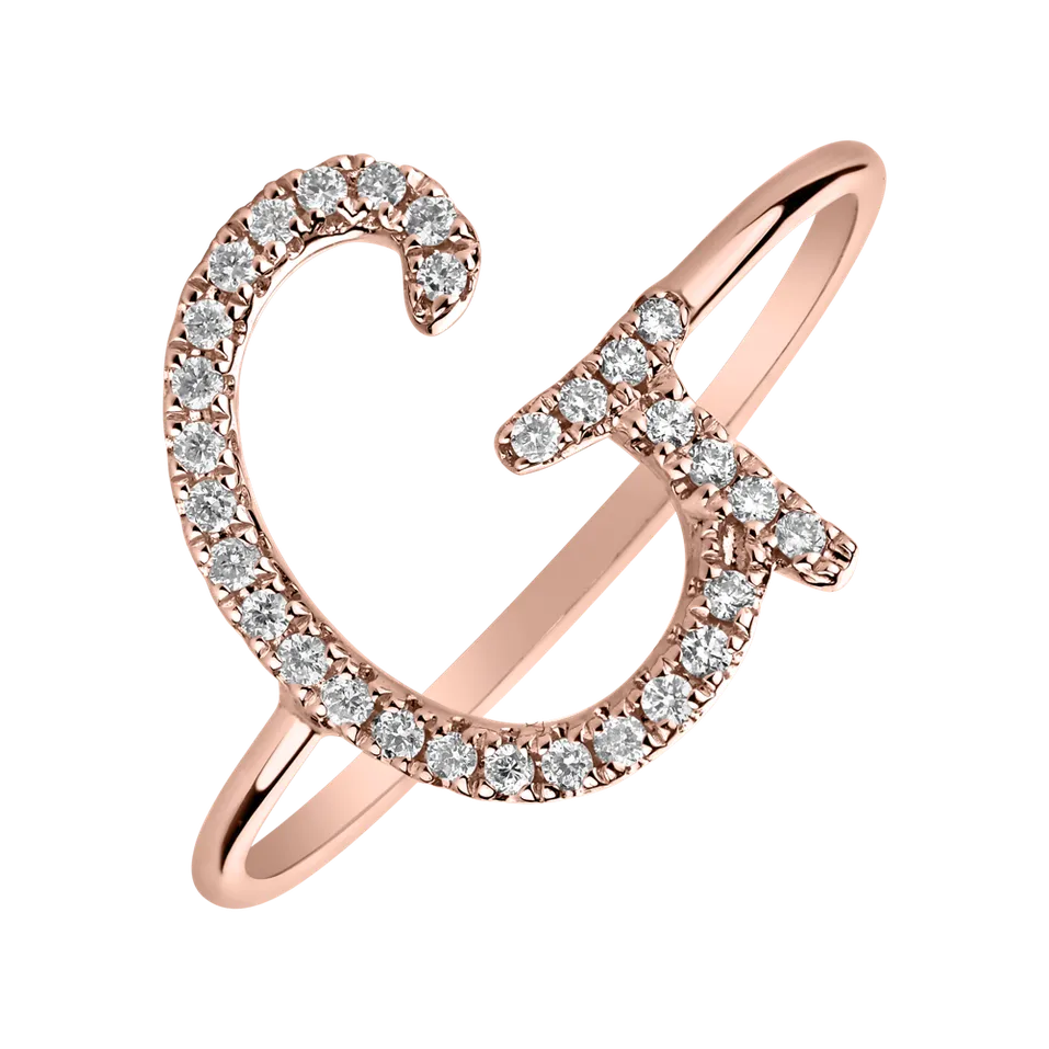 Prsteň s diamantmi Curly Glittery G