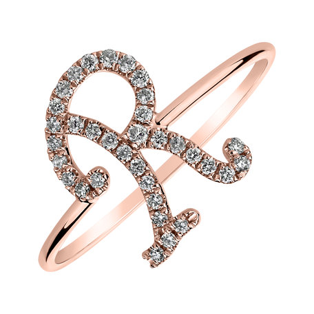 Prsteň s diamantmi Curly Glittery R