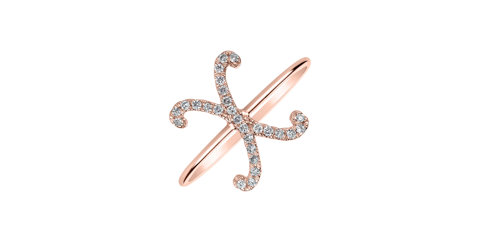 Prsteň s diamantmi Curly Glittery