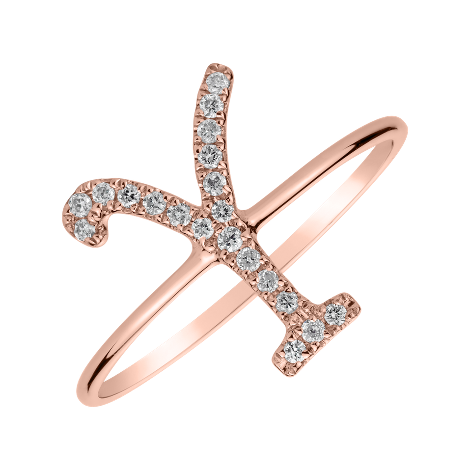 Prsteň s diamantmi Curly Glittery