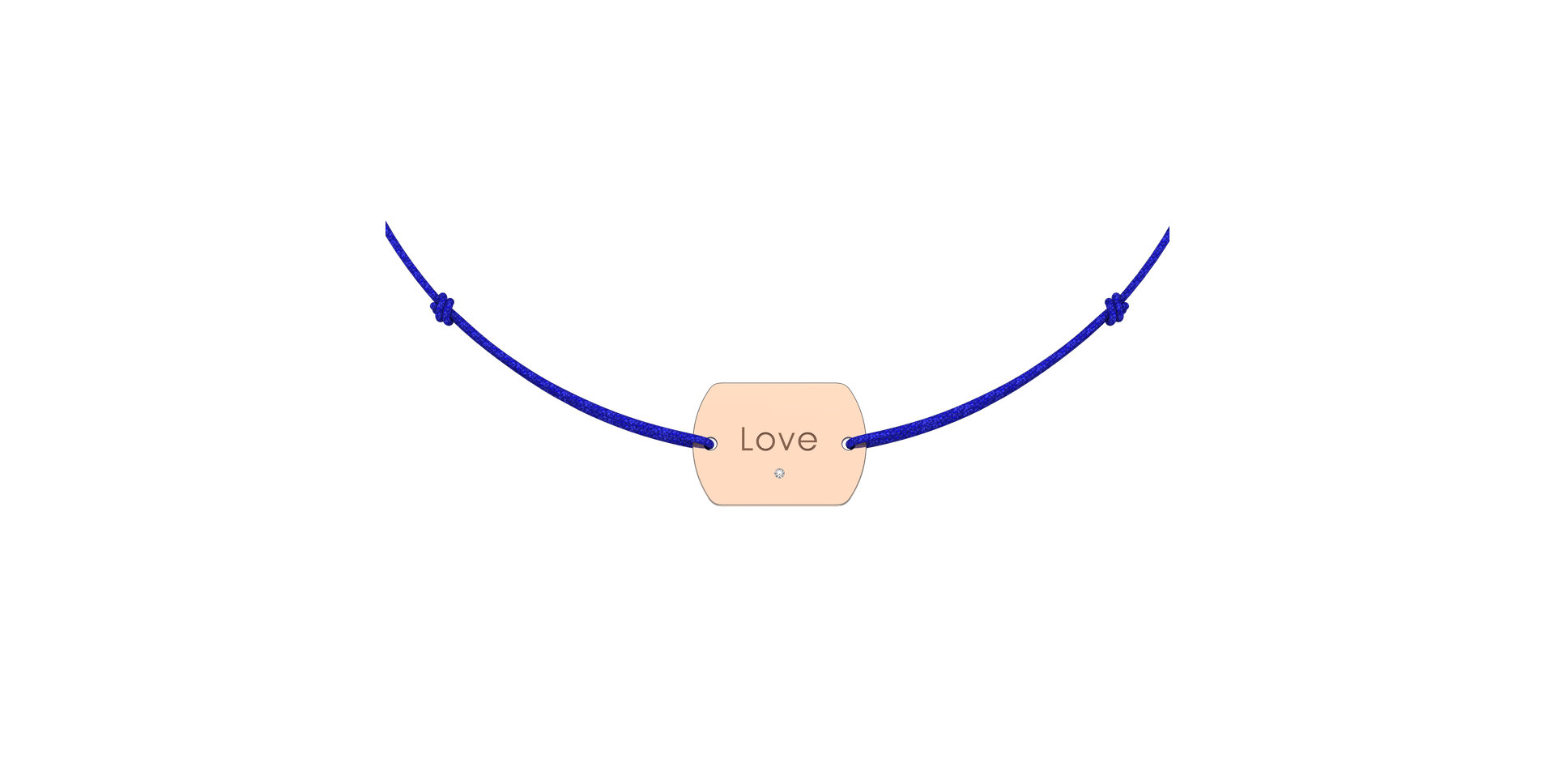 Diamantový náramok so šnúrkou Love Stamp