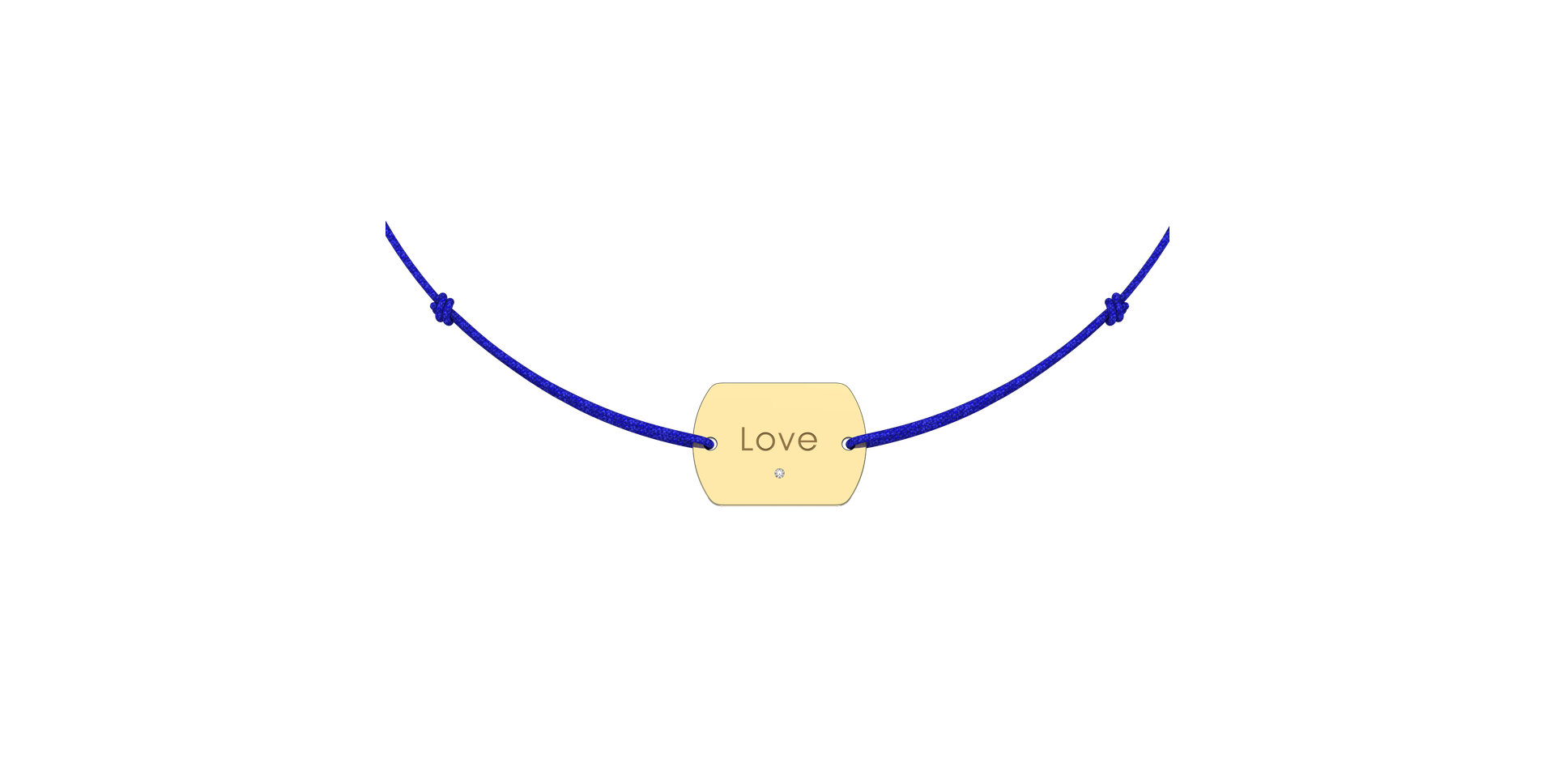 Diamantový náramok so šnúrkou Love Stamp