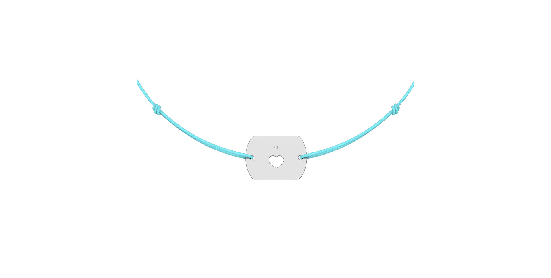 Diamantový náramok so šnúrkou Heart Stamp