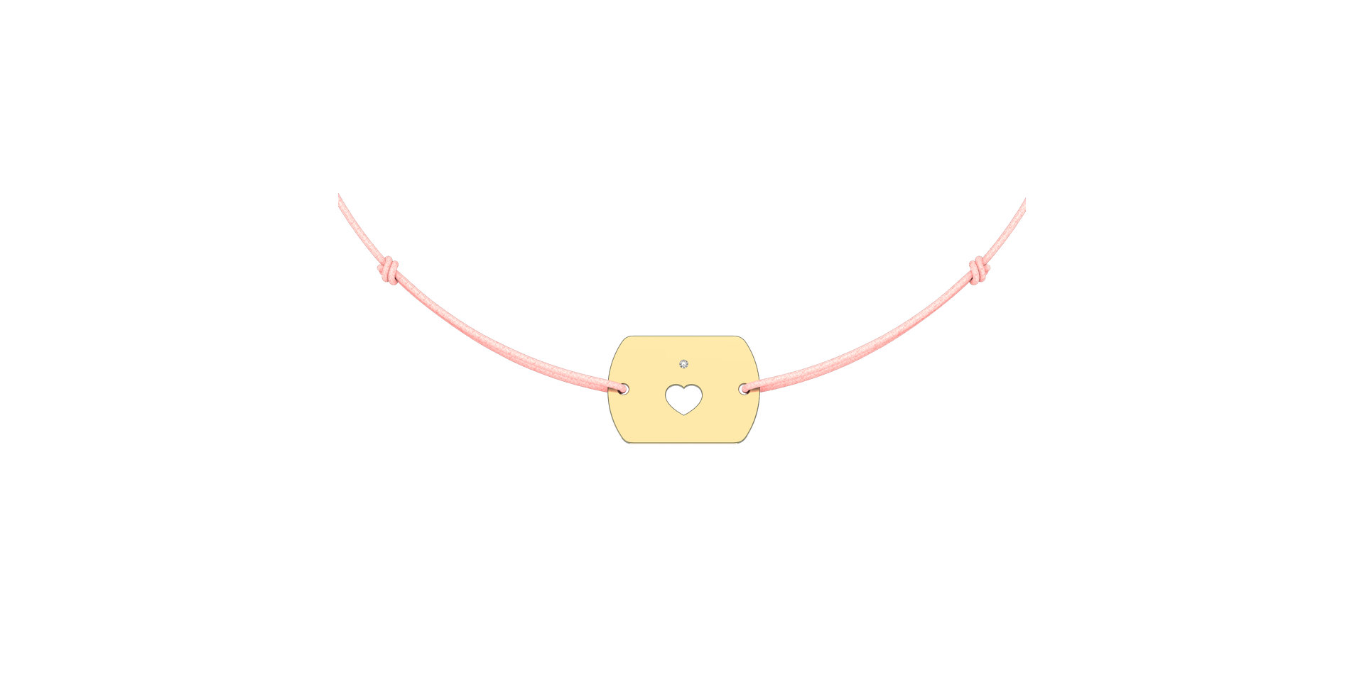 Diamantový náramok so šnúrkou Heart Stamp