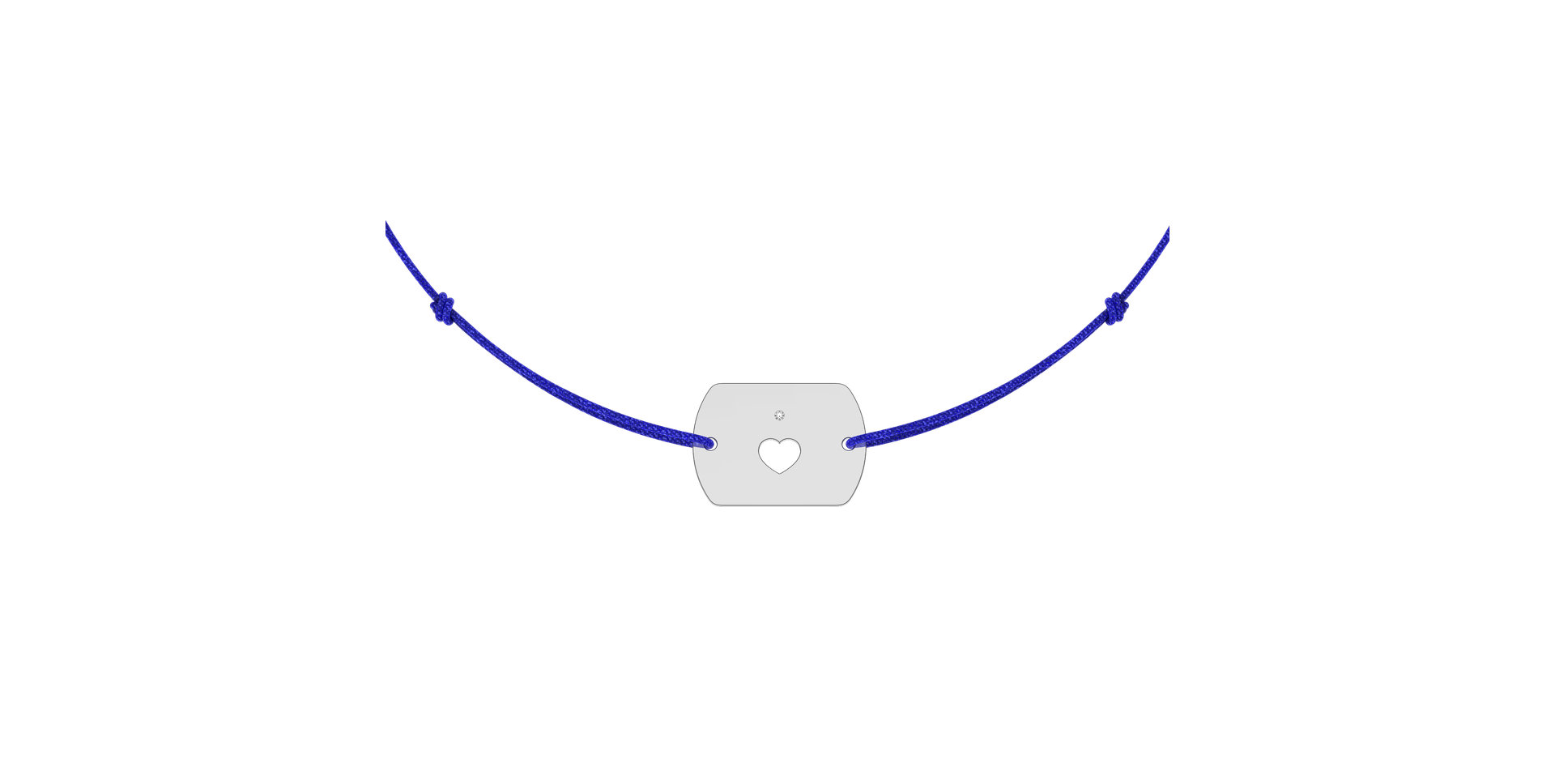 Diamantový náramok so šnúrkou Heart Stamp