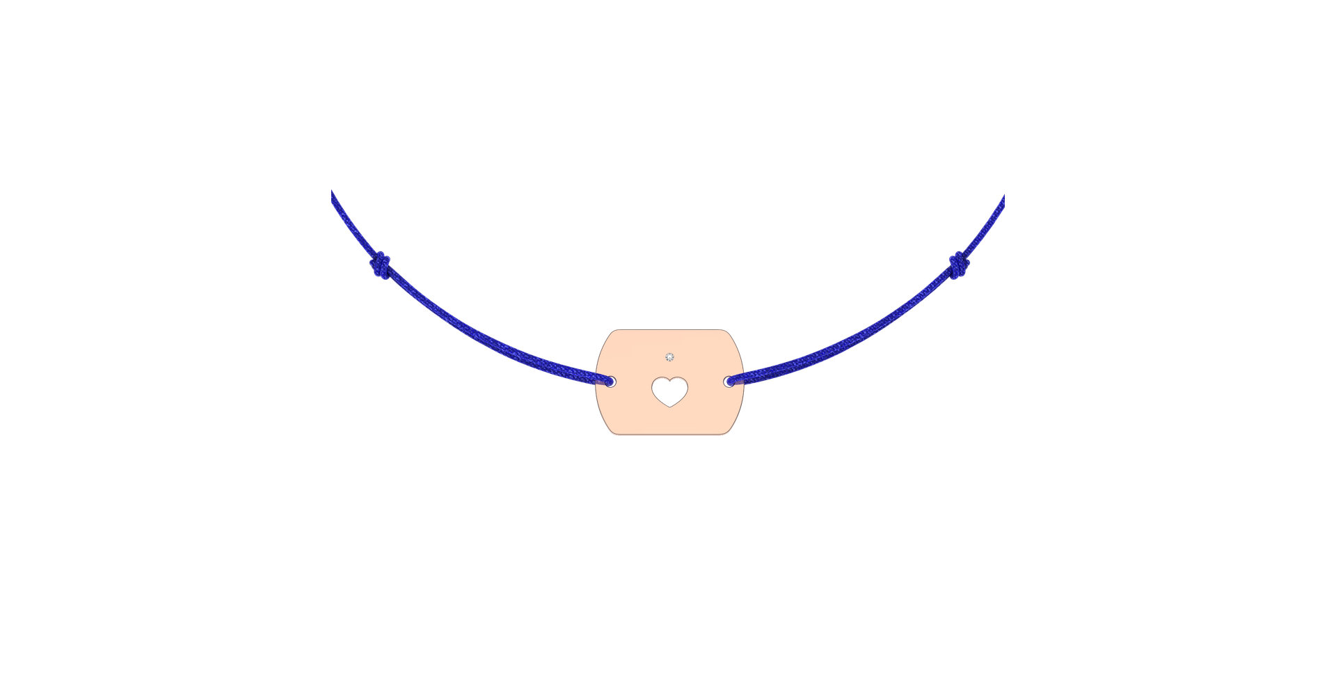 Diamantový náramok so šnúrkou Heart Stamp