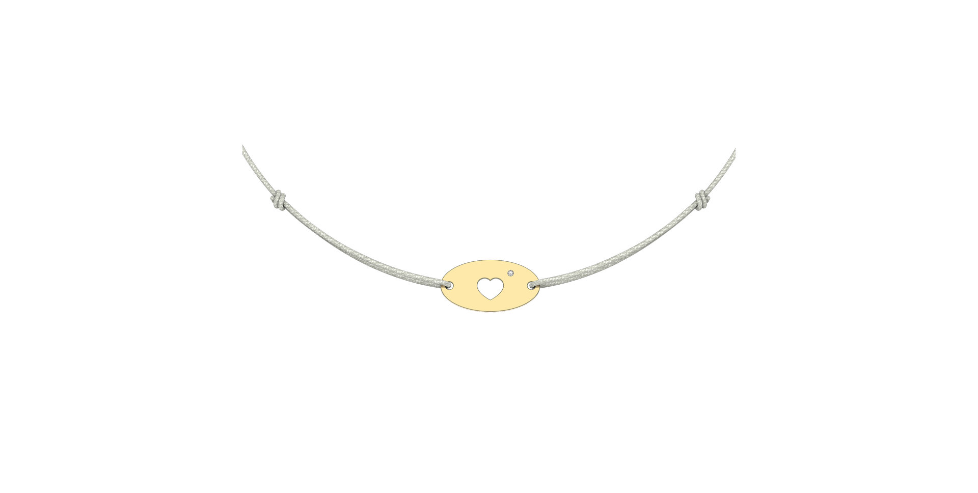 Diamantový náramok so šnúrkou Gold Heart