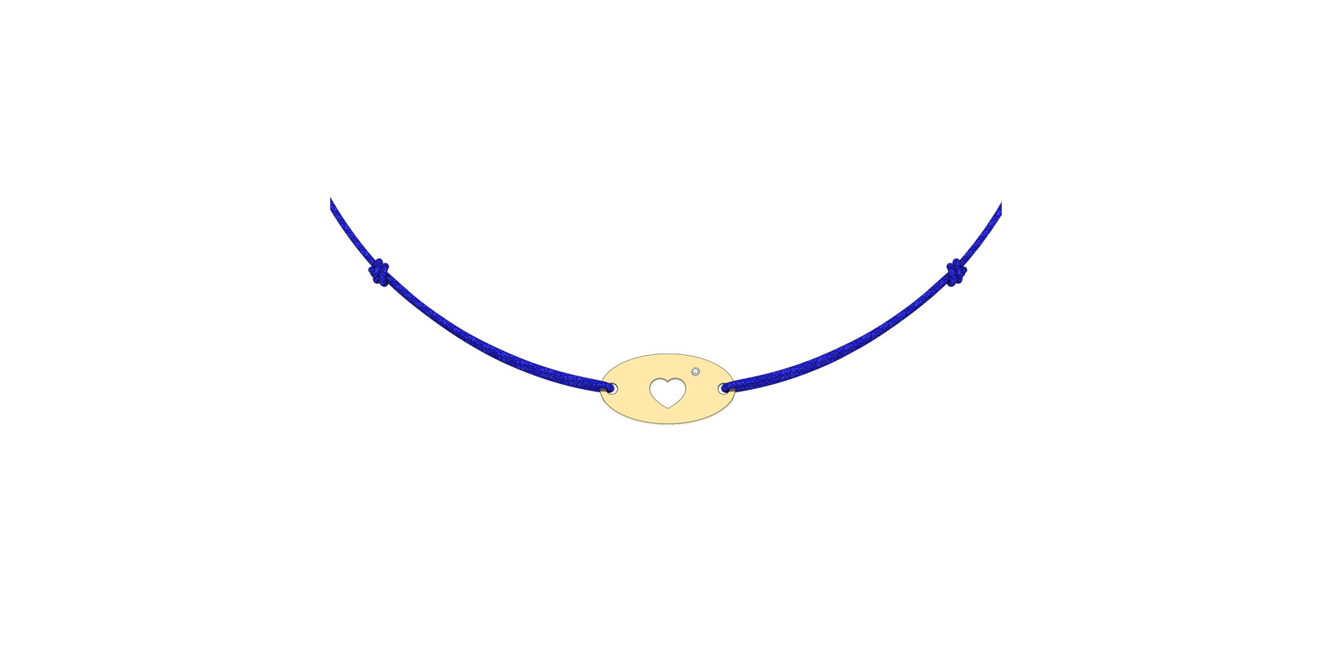 Diamantový náramok so šnúrkou Gold Heart
