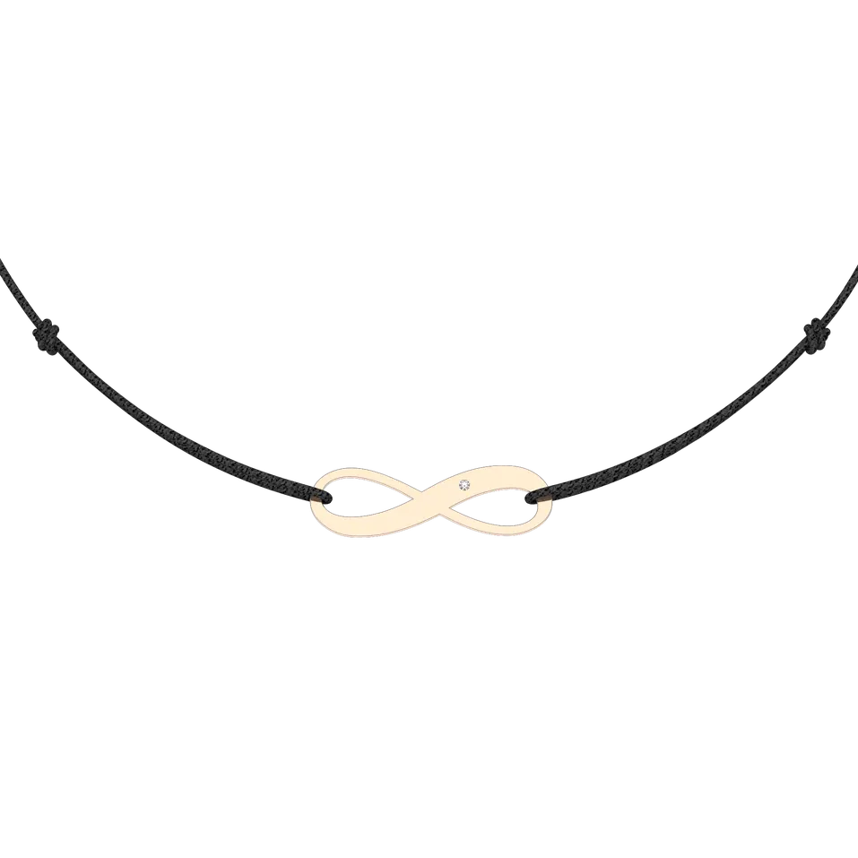 Diamantový náramok so šnúrkou Infinity