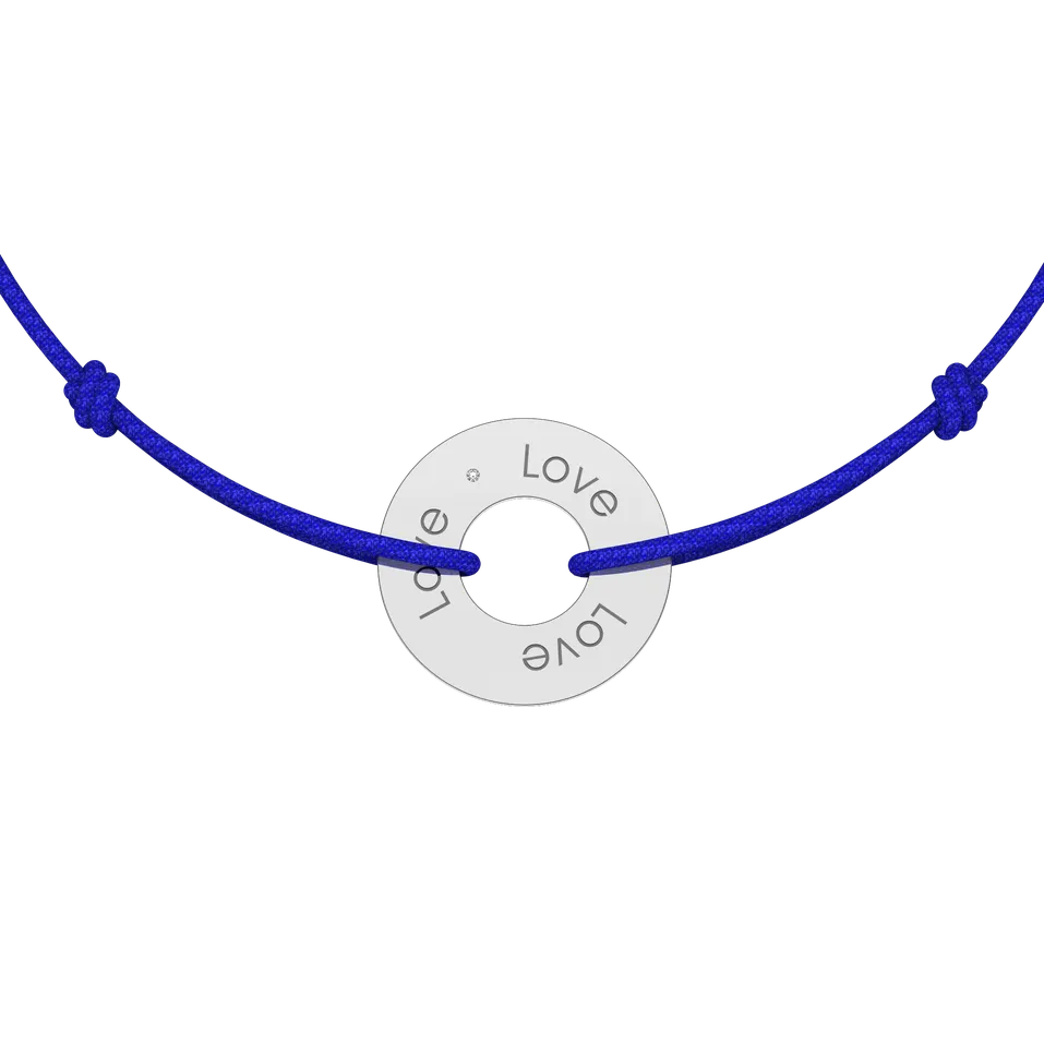 Diamantový náramok so šnúrkou Love Circle