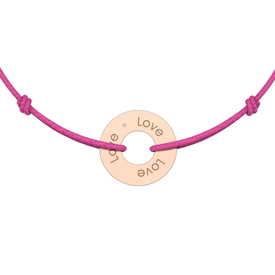 Diamantový náramok so šnúrkou Love Circle