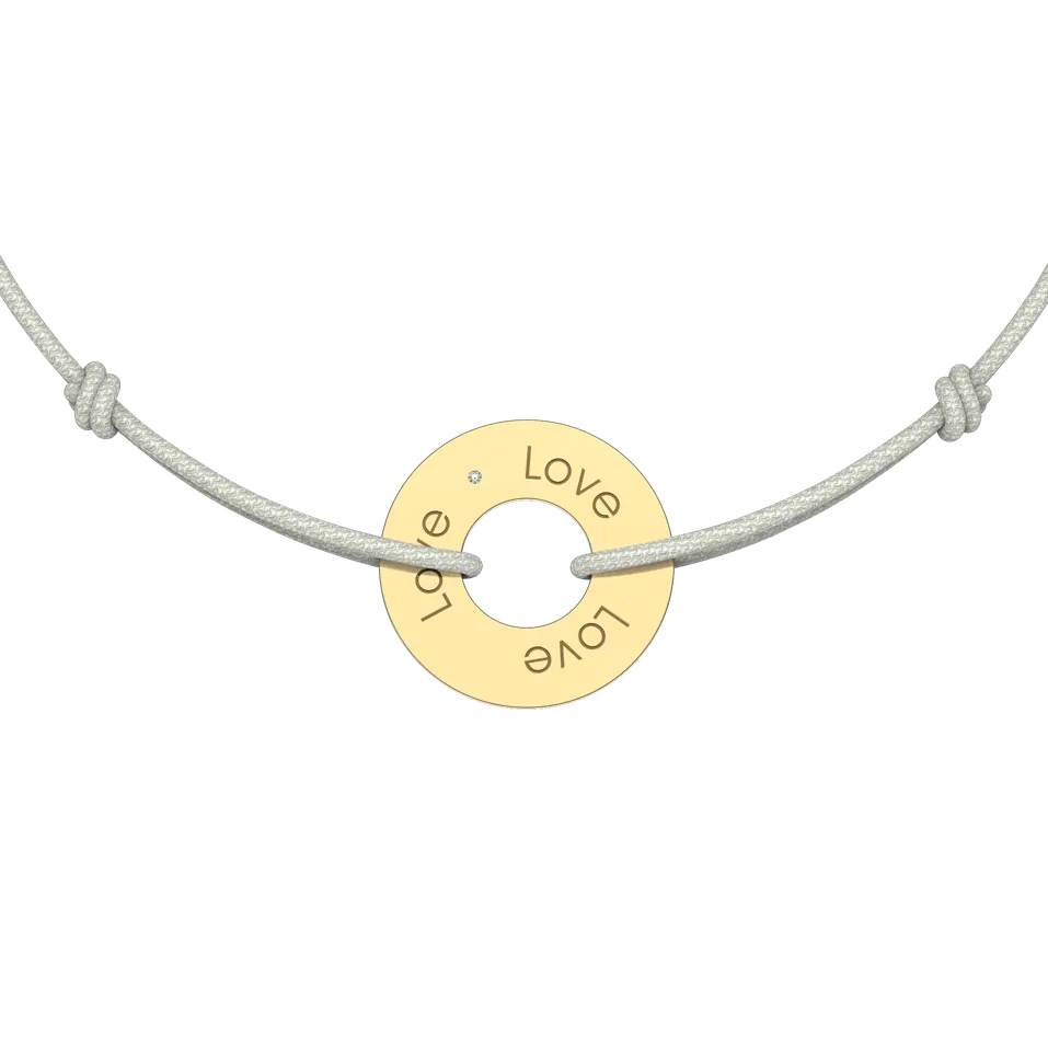 Diamantový náramok so šnúrkou Love Circle