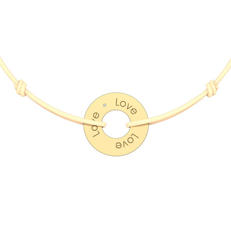 Diamantový náramok so šnúrkou Love Circle