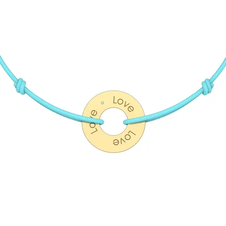 Diamantový náramok so šnúrkou Love Circle