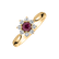 Prsteň s rubínom a diamantmi Starlet Blossom2