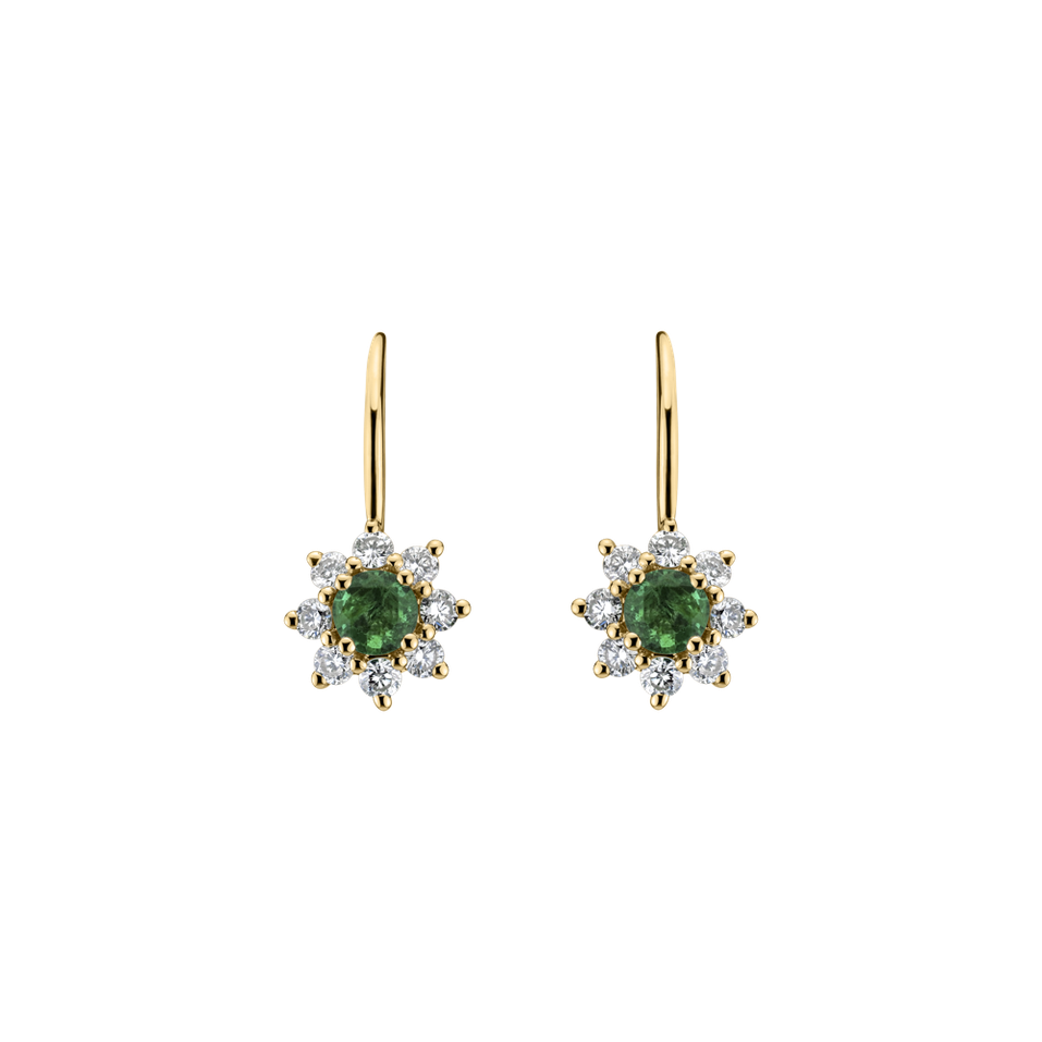 Náušnice so smaragdom a diamantmi Celestial Romance