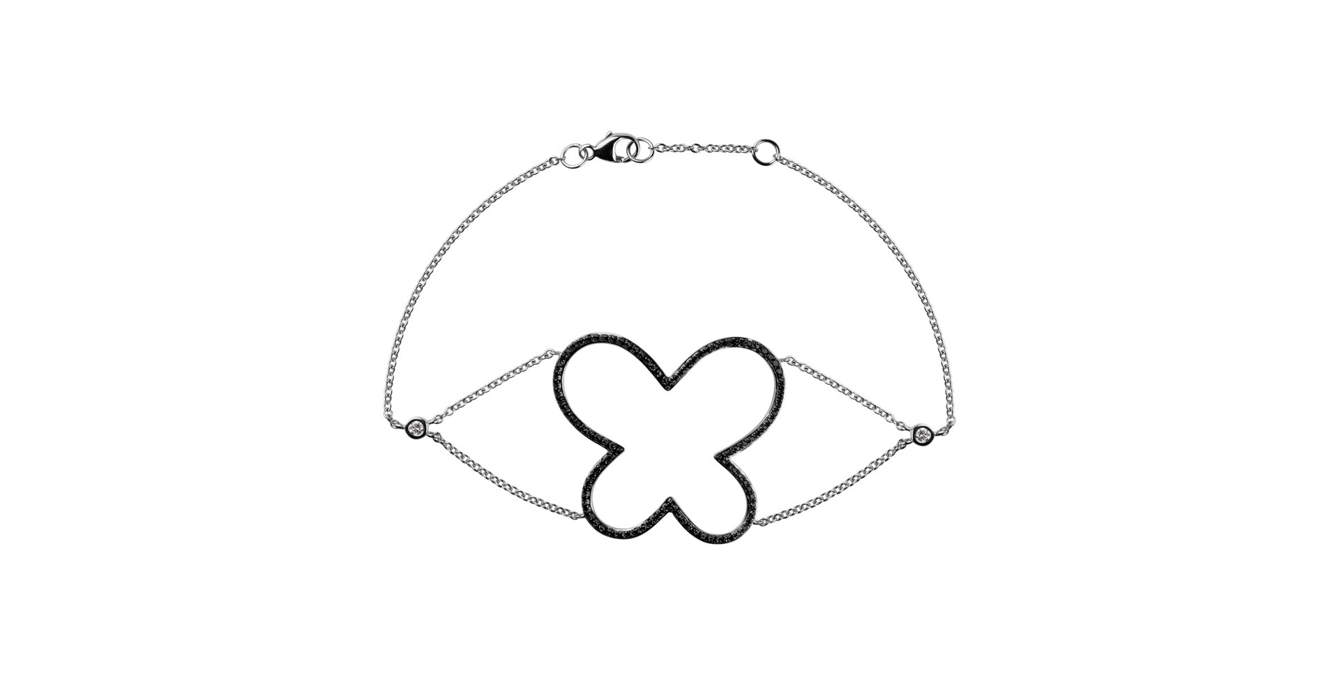 Náramok s čiernymi diamantmi Black Butterfly