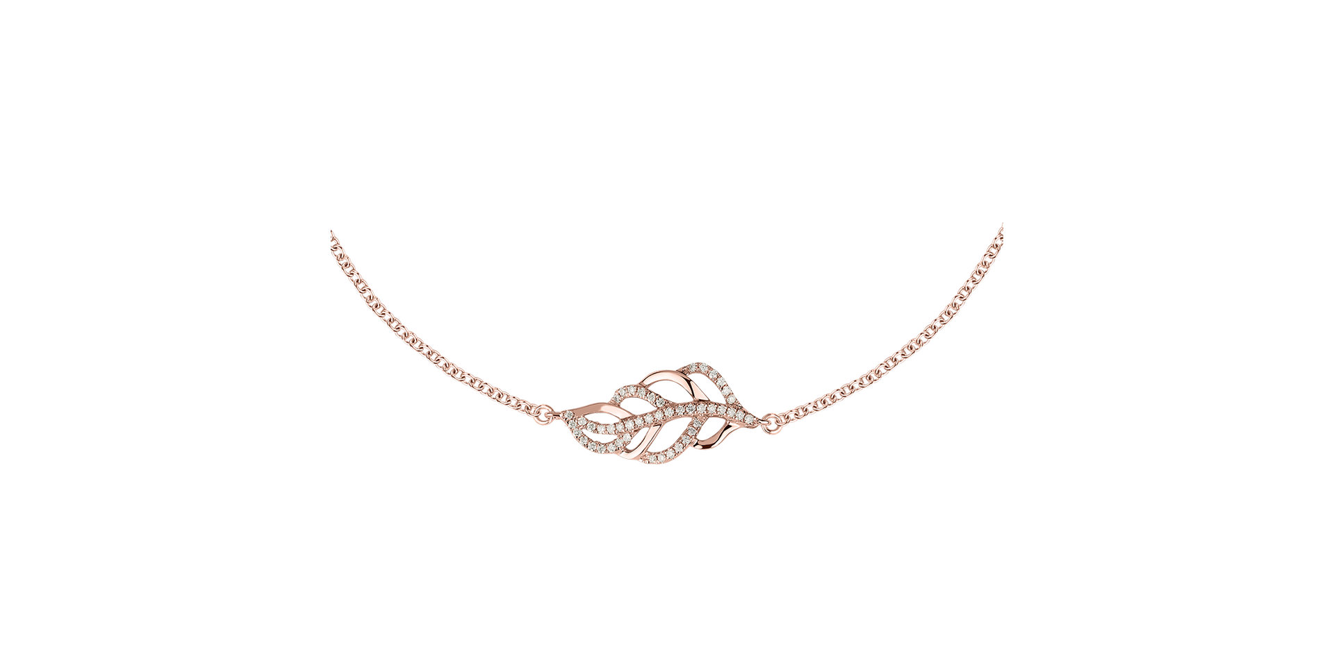 Náramok s diamantmi Shiny Leaf