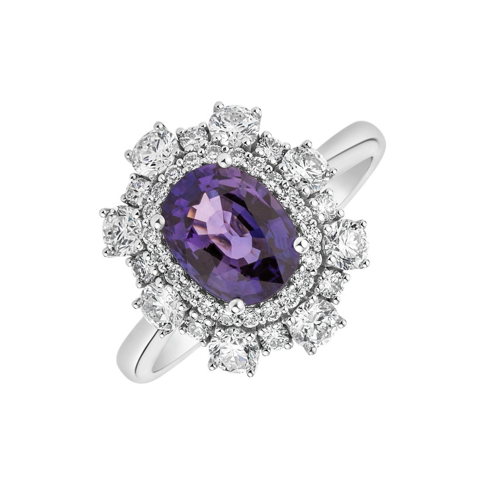 Prsteň so zafírom a diamantmi Fantasy Sapphire