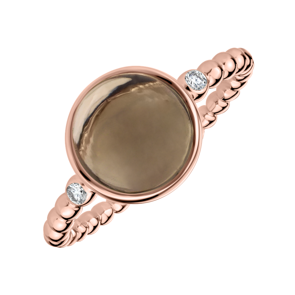 Prsteň s diamantmi a smoky quartzom Bubbles Bonbon