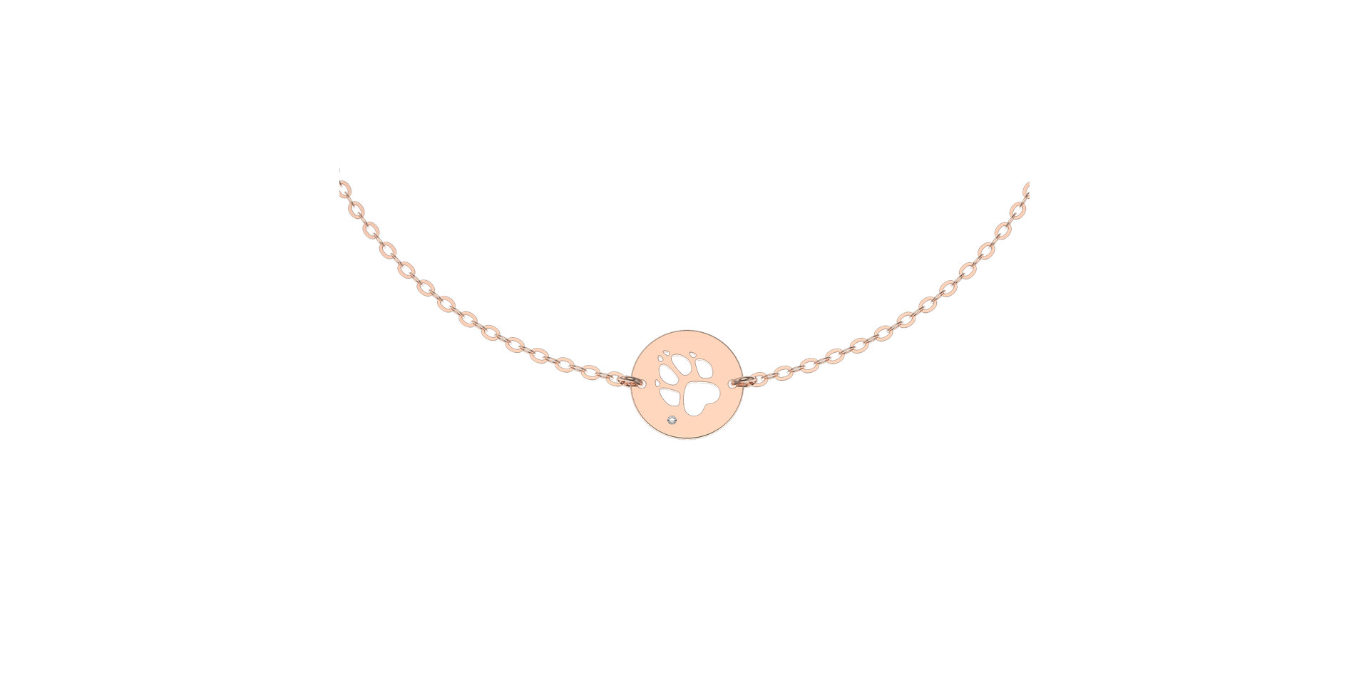 Náramok s diamantom Dog Paw