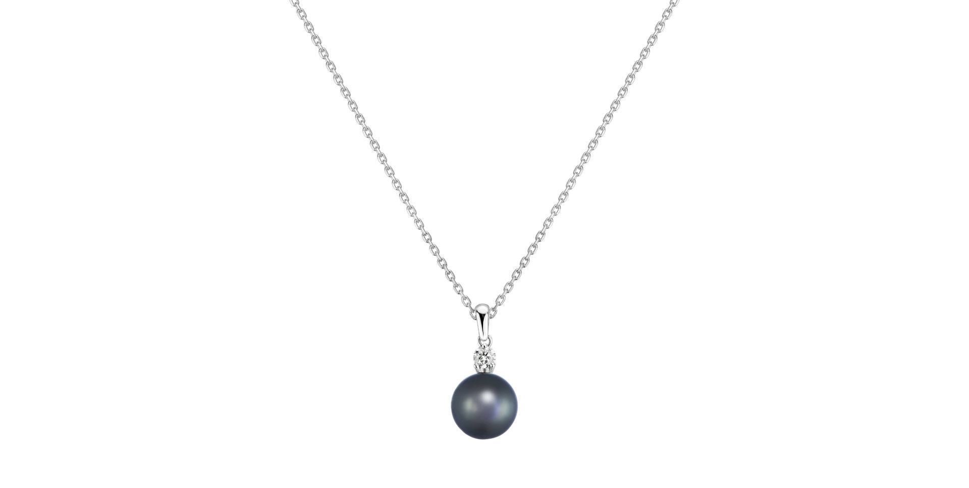 Přívěsok s perlou a diamantom Pearl Essence
