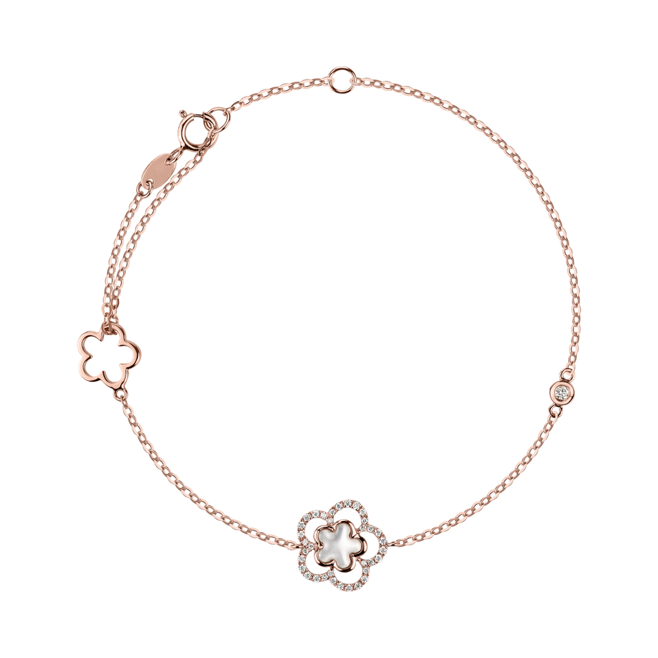 Náramok s perleťou a diamantmi Daisy Story