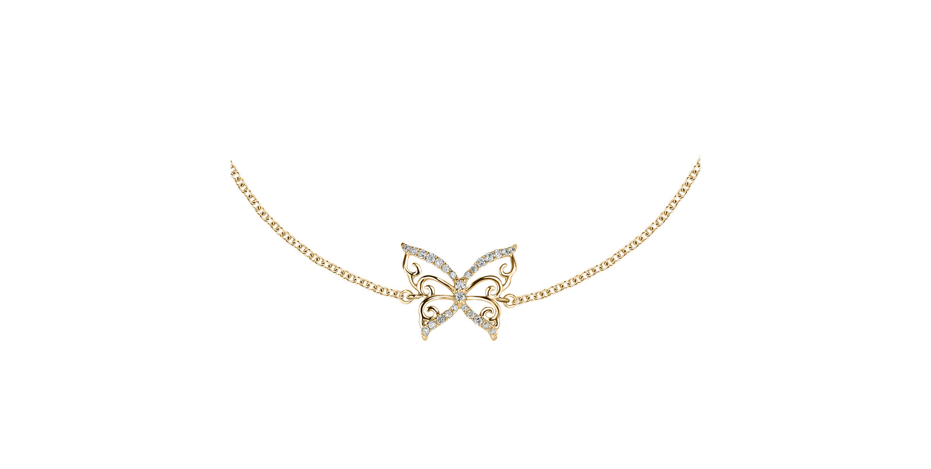 Náramok s diamantmi Dazzling Butterfly