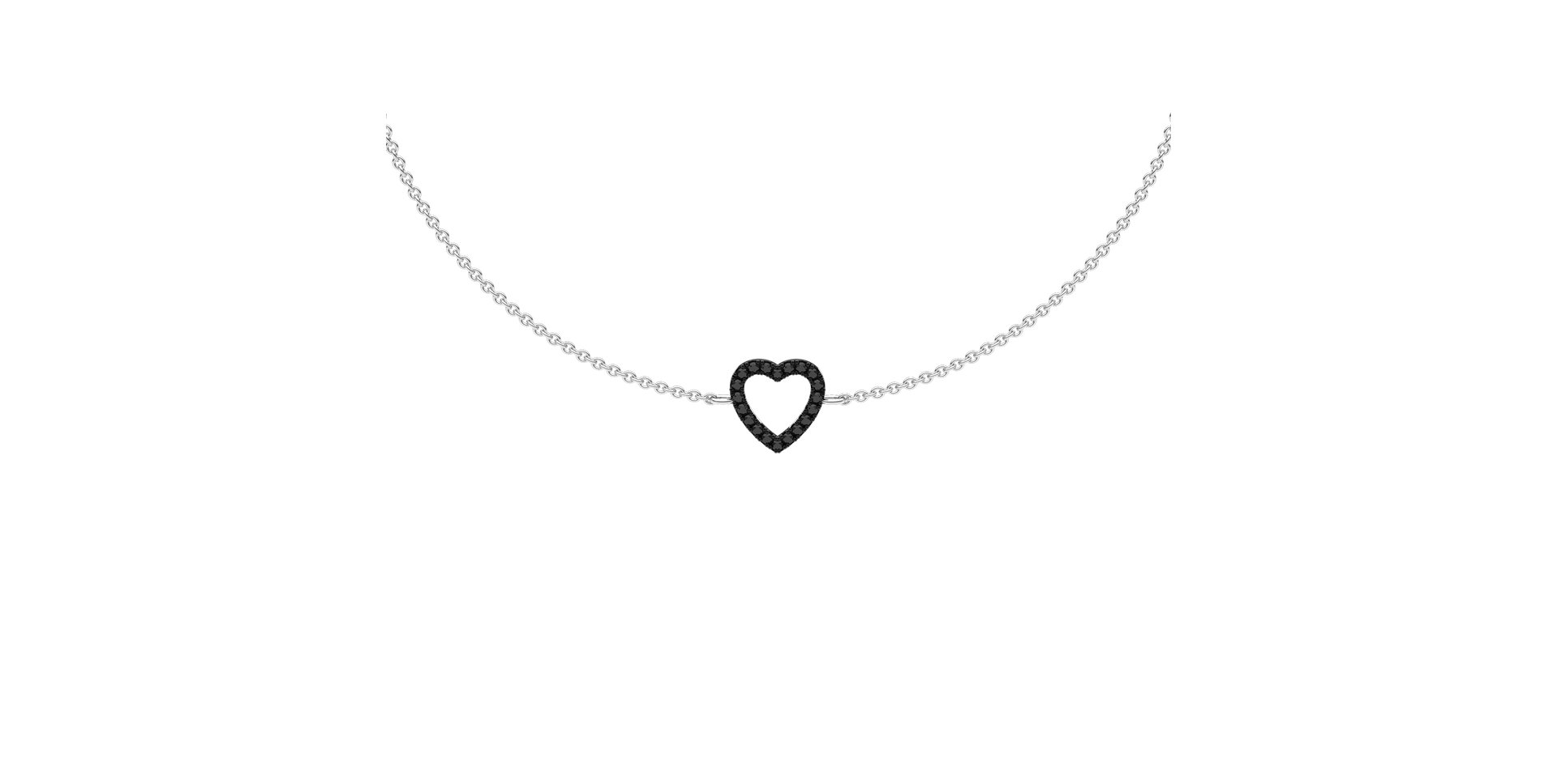 Náramok s čiernymi diamantmi Tender Heart