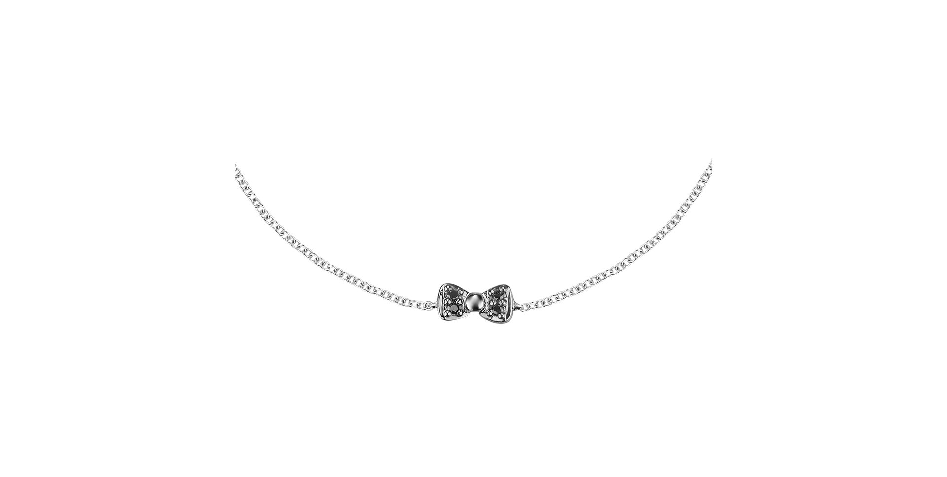 Náramok s čiernymi diamantmi Shiny Bow