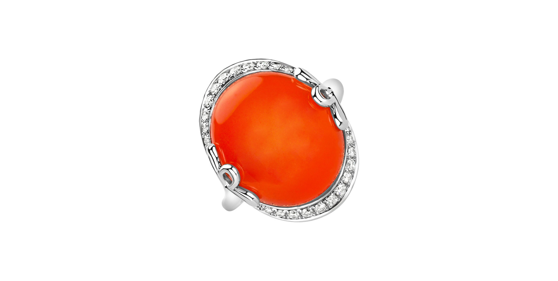 Prsteň s karneolom a diamantmi Glorious Gem