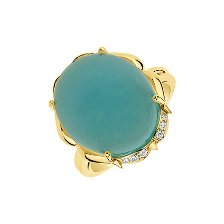 Prsteň s chalcedonom a diamantmi Miracle Temptation