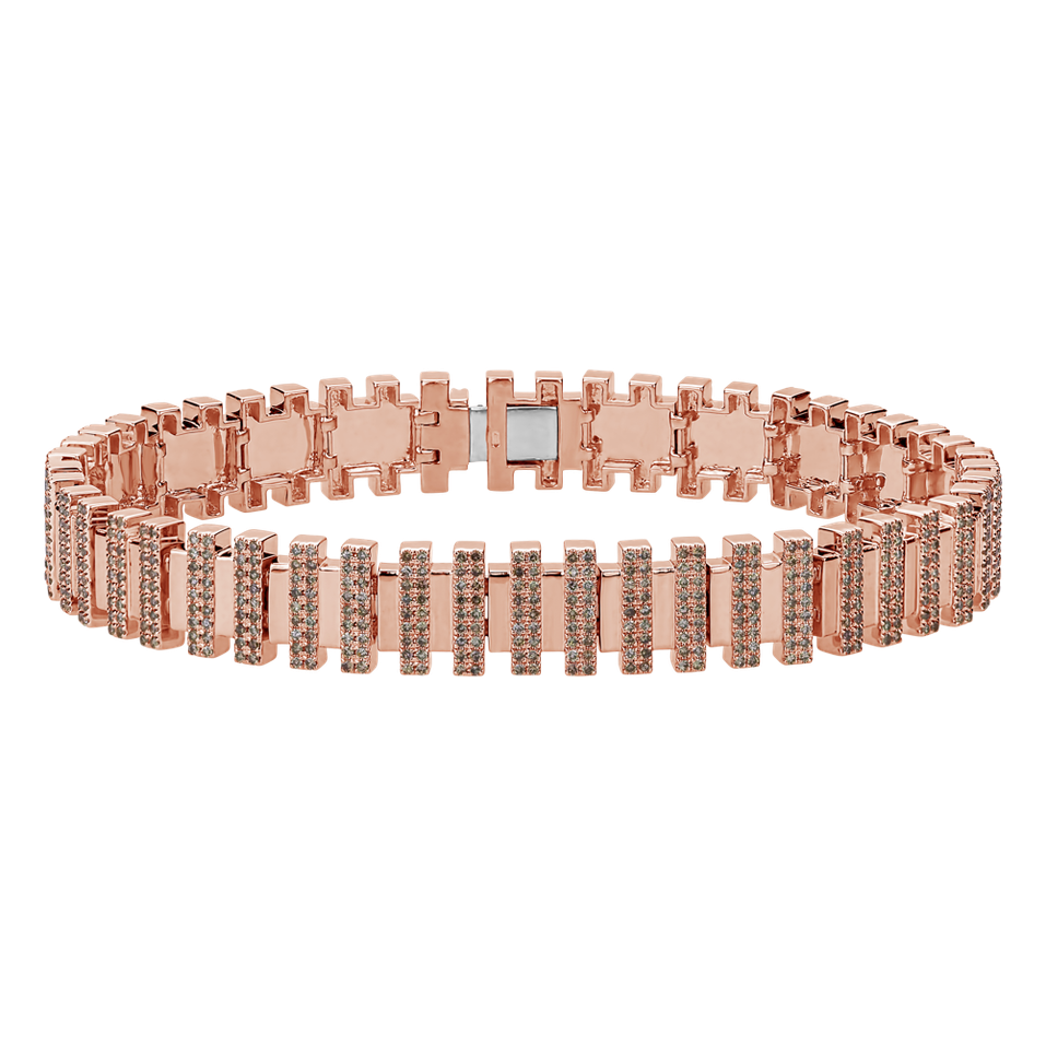 Náramok s hnedými diamantmi Golden Night