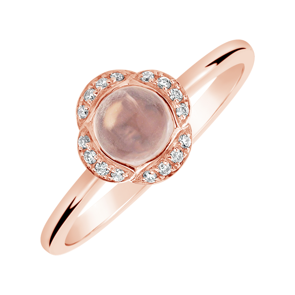 Prsteň s ruženínom a diamantmi Floral Candy