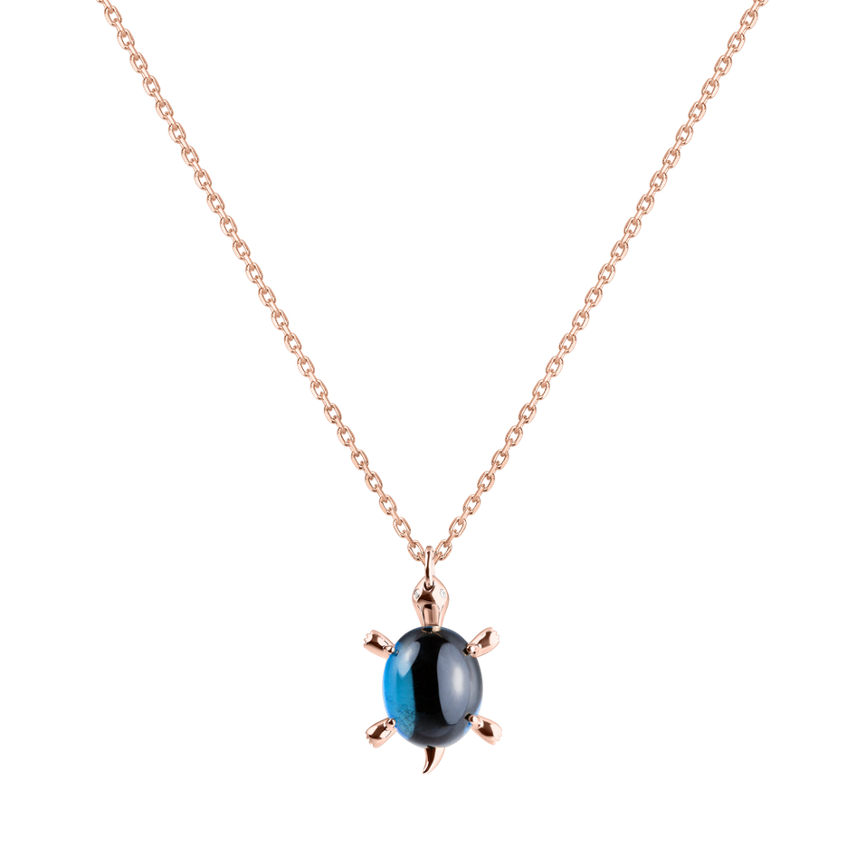 Náhrdelník s topásom a diamantmi Marvelous Turtle