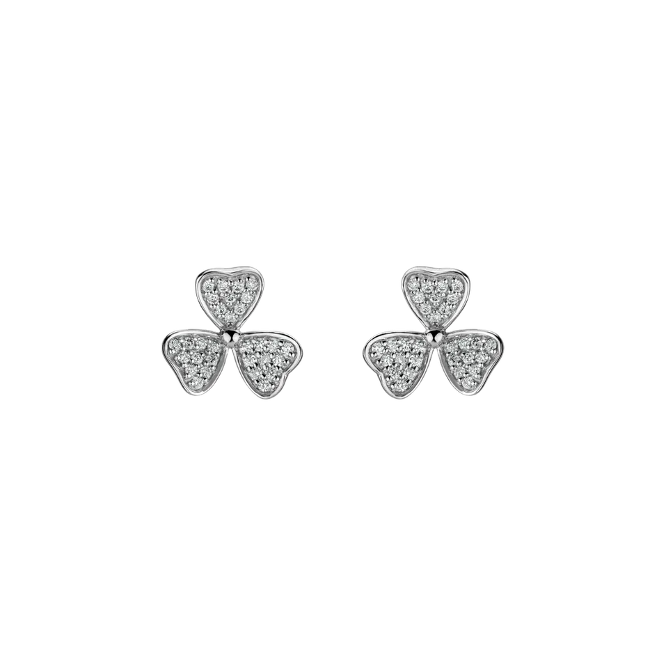 Náušnice s diamantmi Happy Trefoil