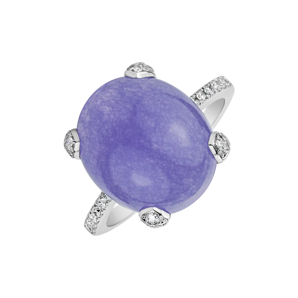 Prsteň s quartzom a diamantmi Niche