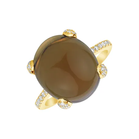 Prsteň s quartzom a diamantmi Niche