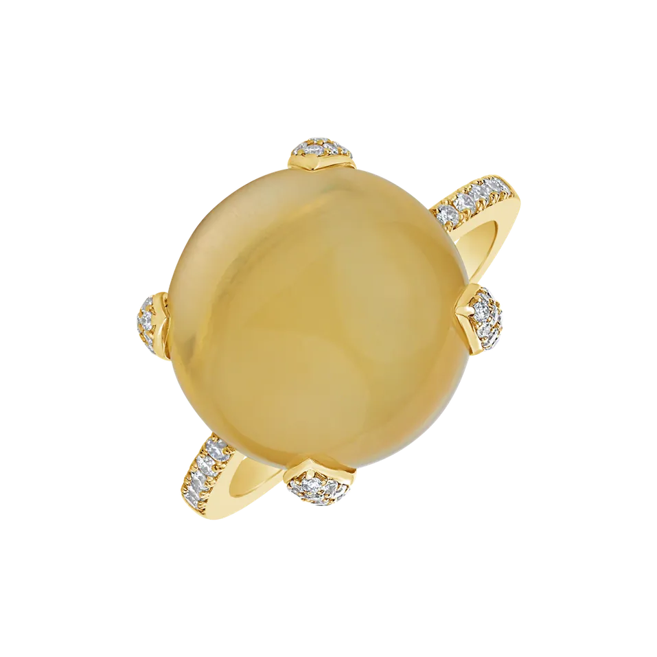 Prsteň s citrínom a diamantmi Allure Drop