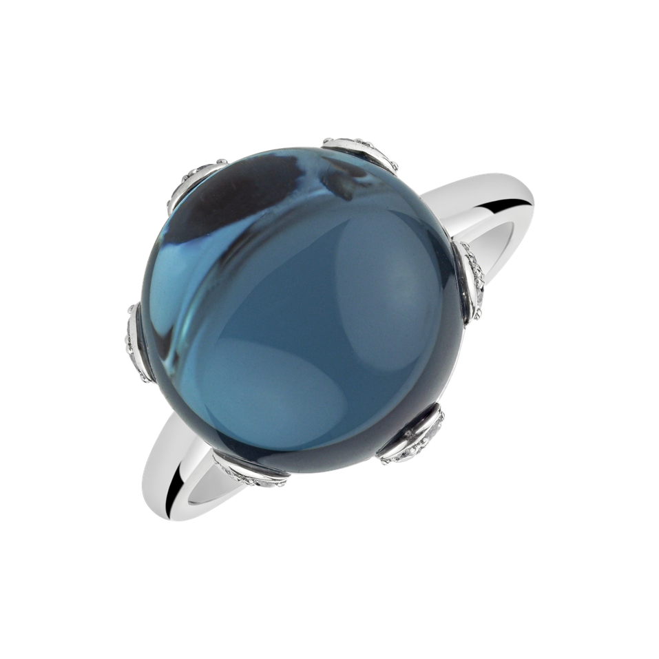 Prsteň s topásom a diamantmi Allure Delight