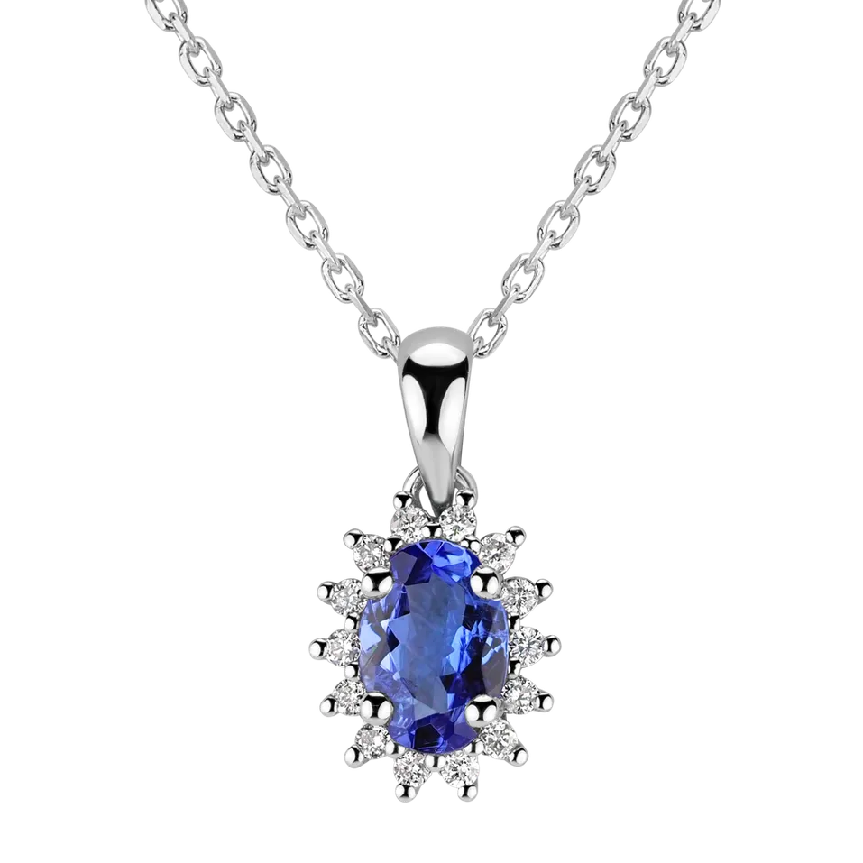 Přívěsok s tanzanitom a diamantmi Princess Sparkle