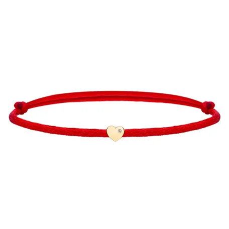 Diamantový náramok so šnúrkou Red Heart