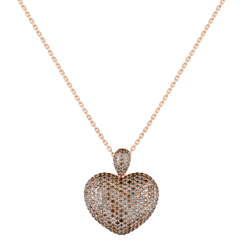 Přívěsok s hnedými diamantmi Heart Brilliance