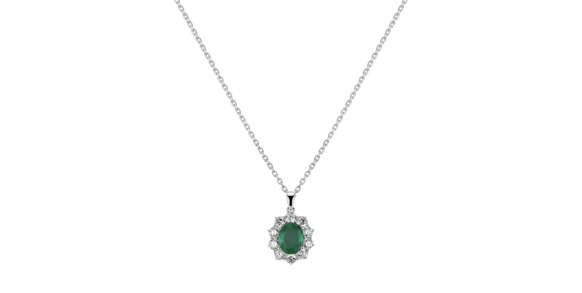 Přívěsok so smaragdom a diamantmi Goddess Elegance