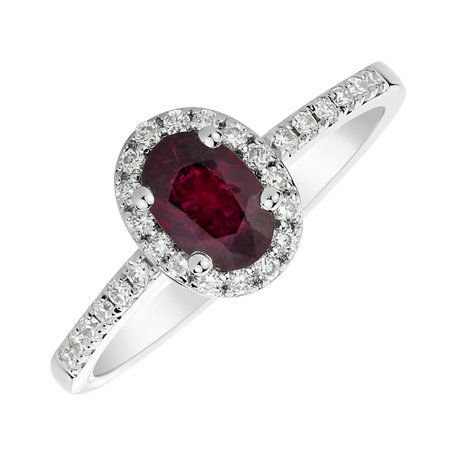 Prsteň s diamantmi a rubínom Princess