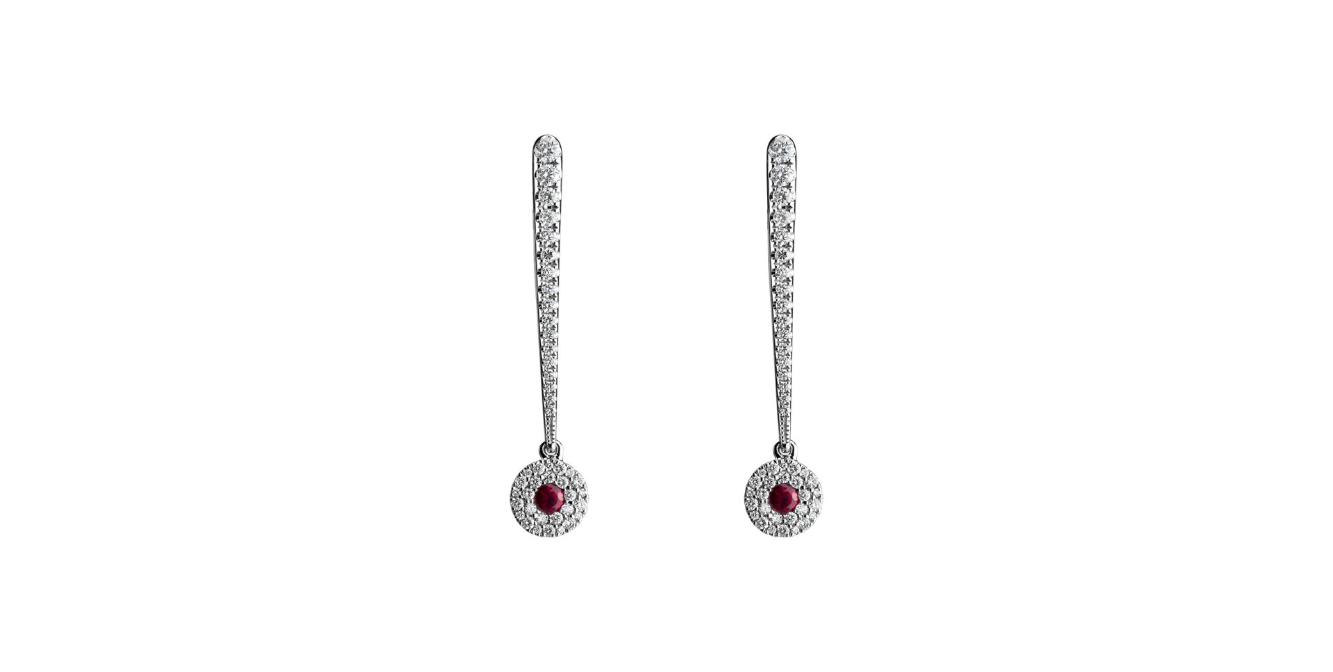 Náušnice s rubínom a diamantmi Sparkling Exclamation
