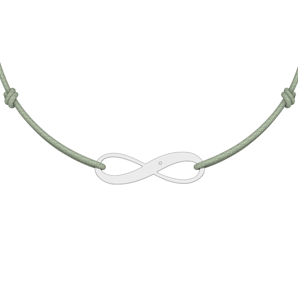 Diamantový náramok so šnúrkou Infinity