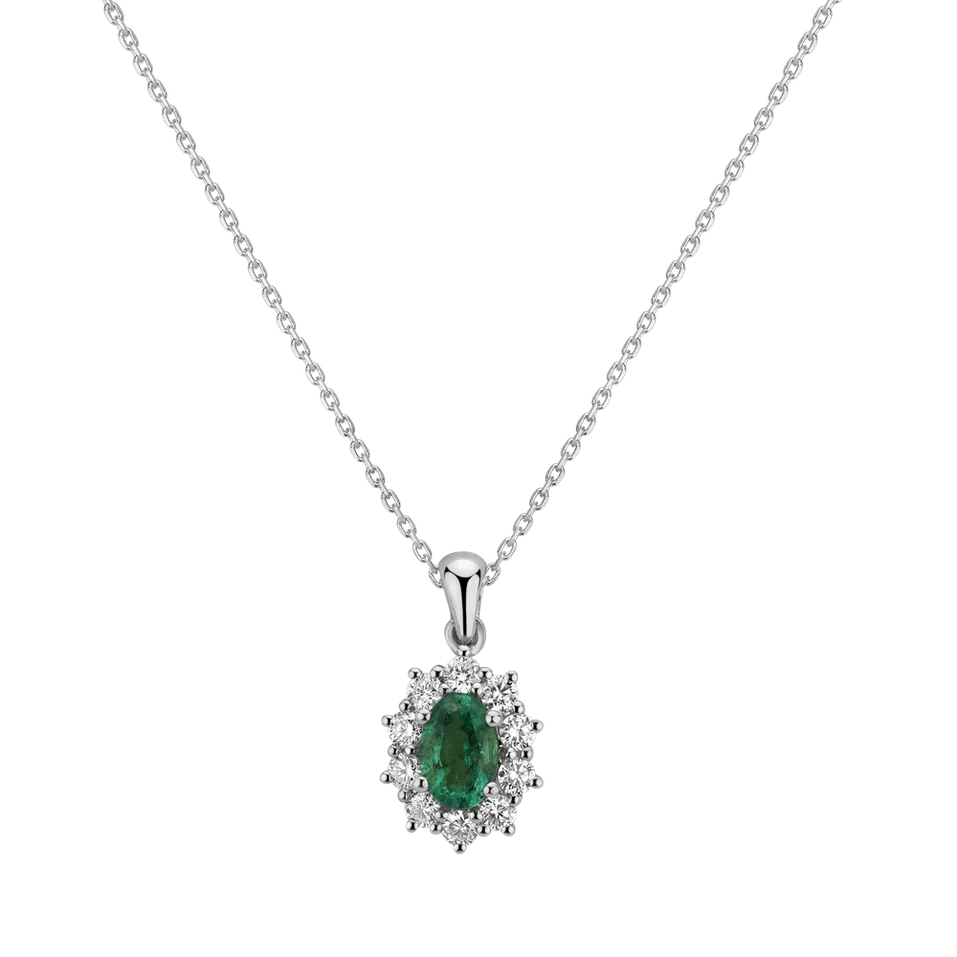 Přívěsok so smaragdom a diamantmi Goddess Elegance