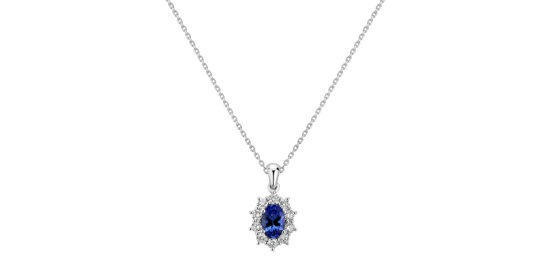 Přívěsok s tanzanitom a diamantmi Goddess Elegance